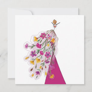 Couture-Blumenkleid Glamour Mode Art Karte