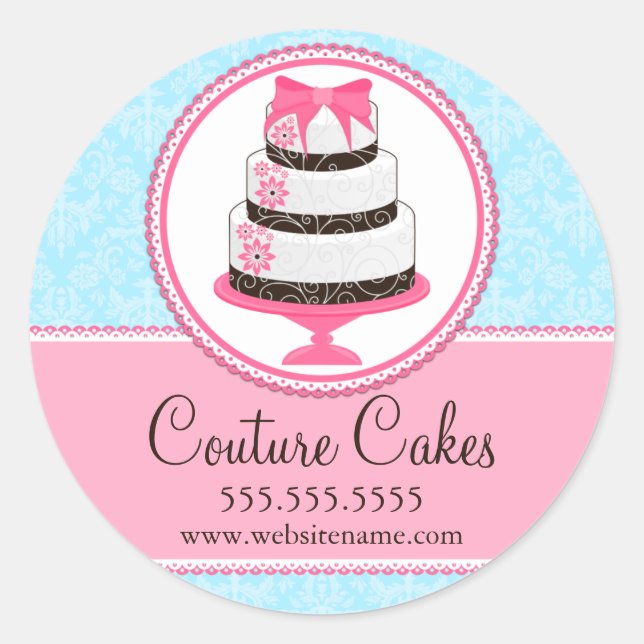 Couture Cakes Bäckerei Box Siegel Runder Aufkleber (Vorderseite)