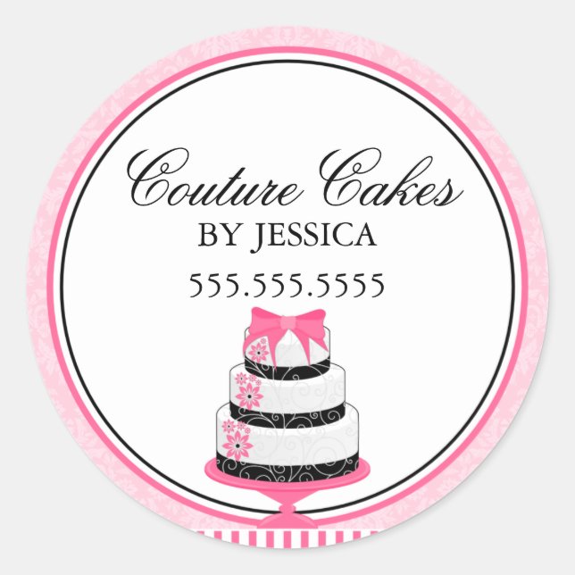Couture Cakes Pink Bakery Stickers (Vorderseite)