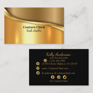 Couture Chick Lash Studio Gold Texturen Business Visitenkarte