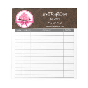 Couture Cupcake Bake Receipts Notizblock