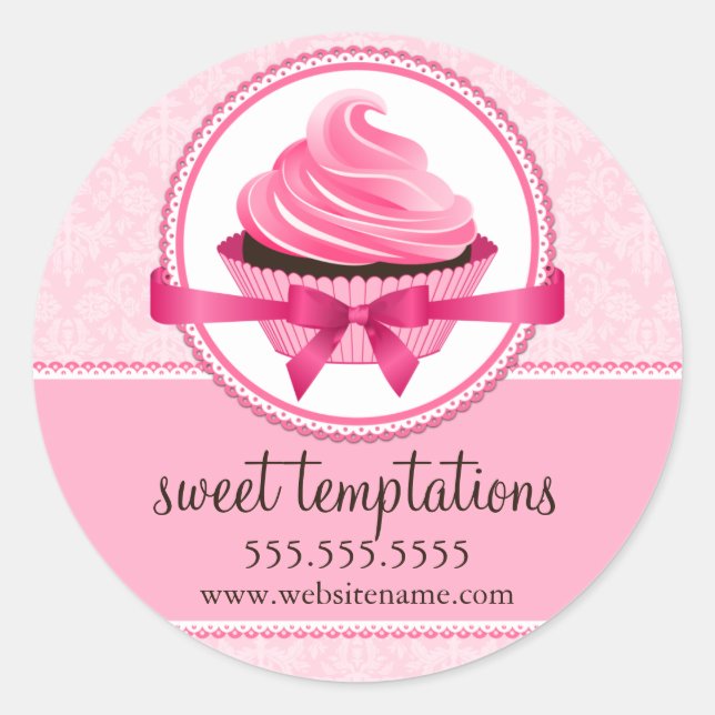 Couture Cupcake BBäckerei Box Siegel Runder Aufkleber (Vorderseite)