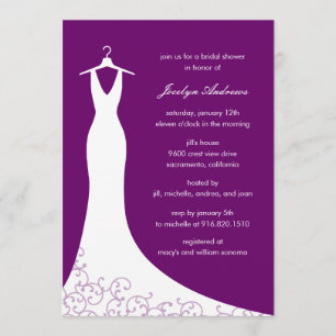 Couture Gown Bridal Dusche Einladung (Lila)