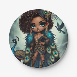 Couture Peacock Pappteller