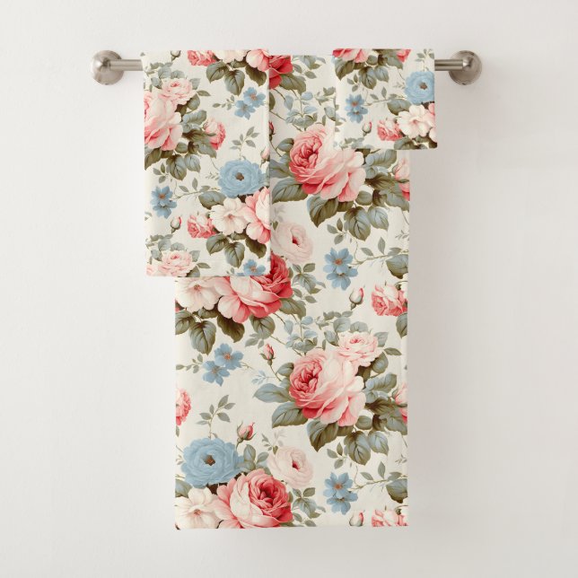 Couture Rose Design Badhandtuch Set (Insitu)