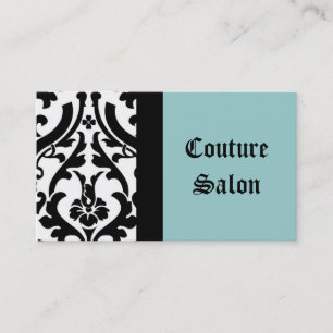 Couture Salon Damask Blau Visitenkarte