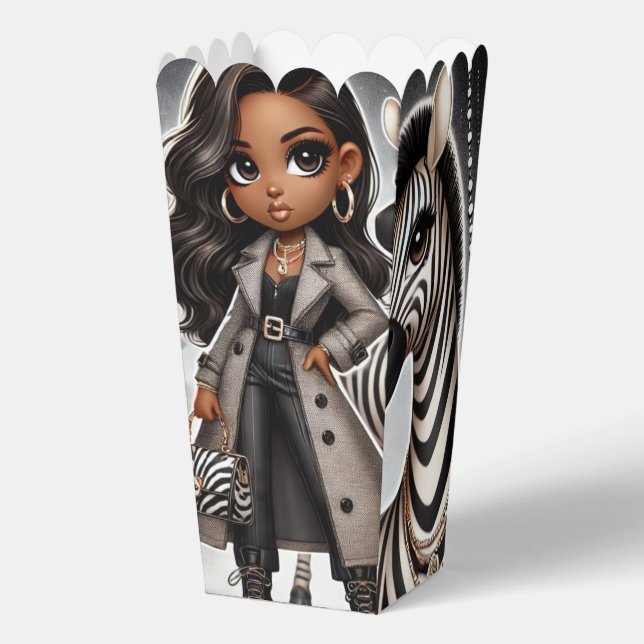 Couture Zebra Favor Box Geschenkschachtel (Vorderseite)