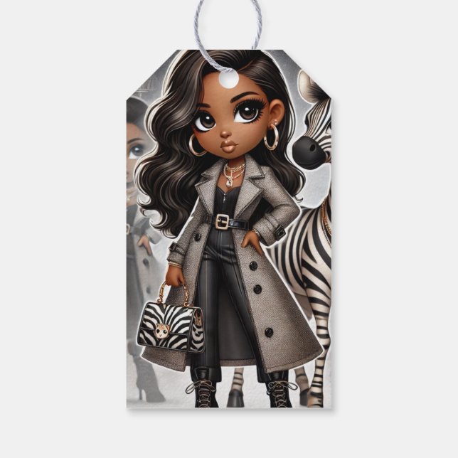 Couture Zebra Geschenkanhänger (Rückseite)