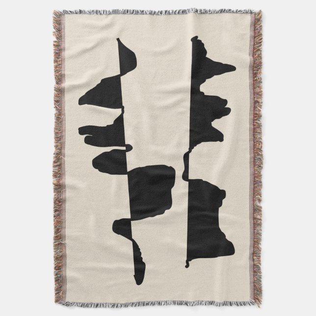 Couverture Tissée Art Abstrait Dual Face Decke (Vorderseite Vertikal)