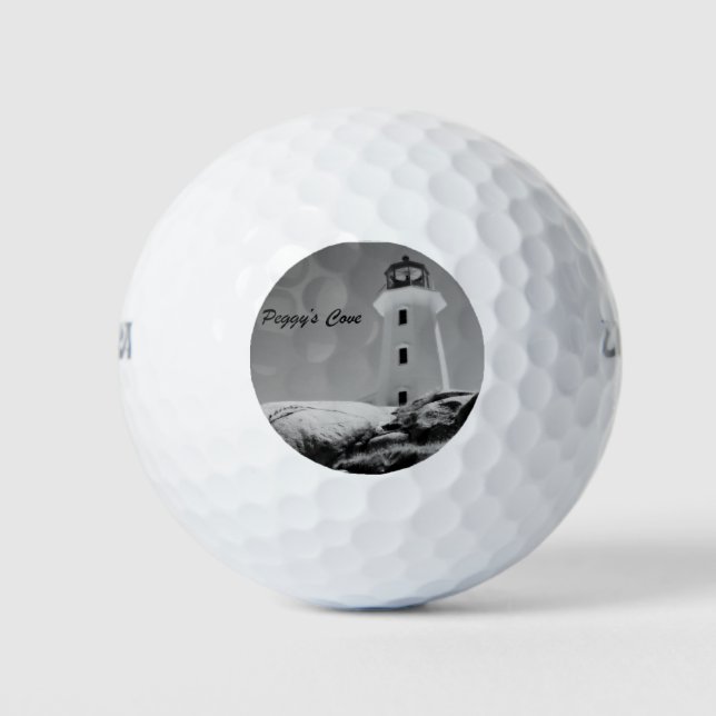 Cove Lighthouse von Peggy (B&W) Golfball (Vorderseite)