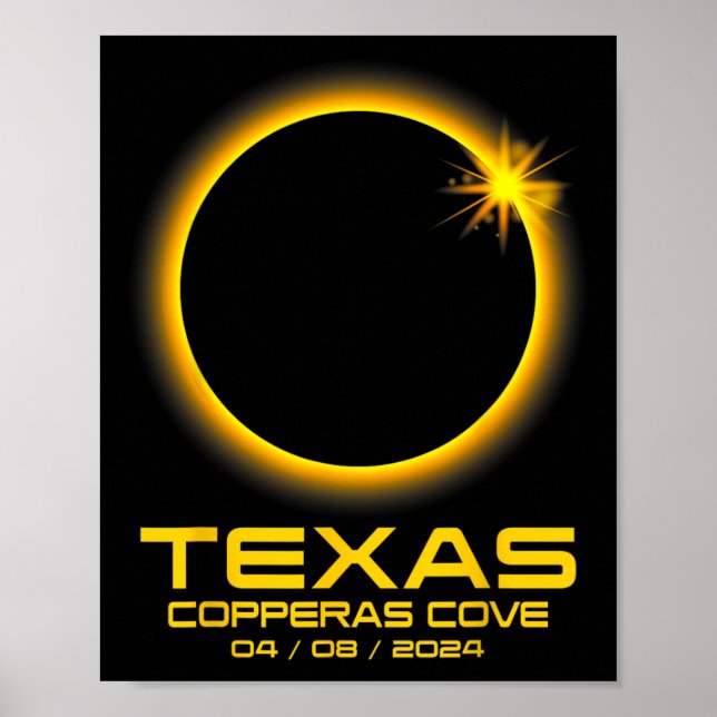 Cove Texas Tx Total Solar Eclipse 2024 Poster (Vorne)
