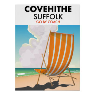 Covehement the suffolk beach travel poster