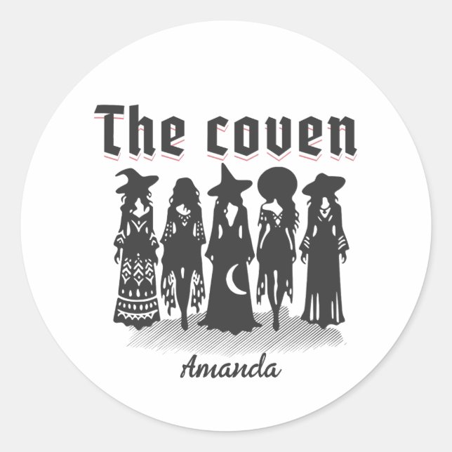 coven bachelorette party witchy runder aufkleber (Vorderseite)