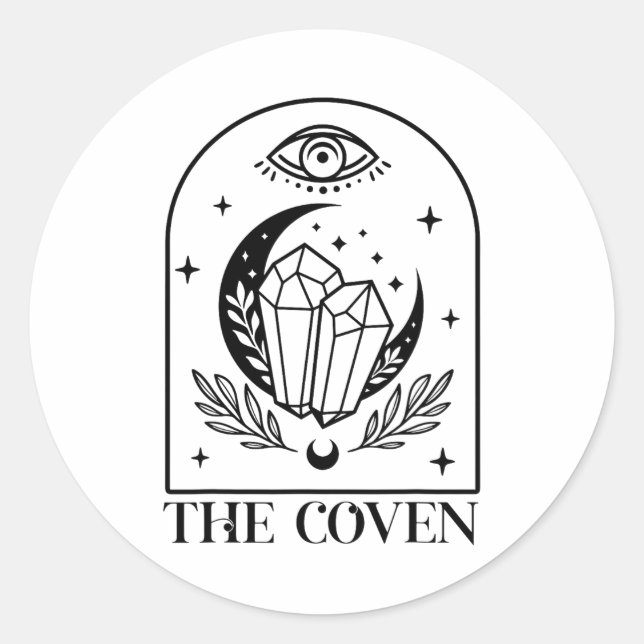 Coven Bride Witchy Gothic Wedding Bachelorette Runder Aufkleber (Vorderseite)