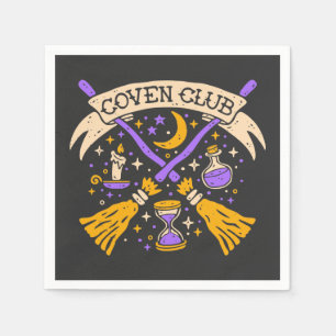 Coven Club Halloween Witwe Night Sky Serviette