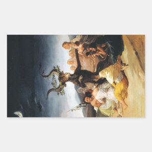 Coven Francisco José de Goya Meisterwerk Farbe Rechteckiger Aufkleber