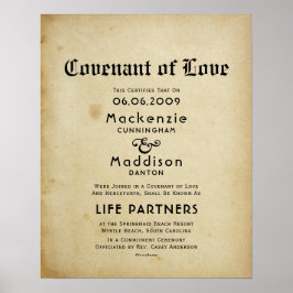 "Covenant of Liebe" LifePartners WeddingCertificat Poster