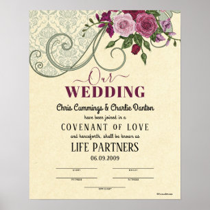 "Covenant of Liebe" LifePartners WeddingCertificat Poster