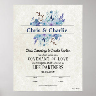 "Covenant of Liebe" LifePartners WeddingCertificat Poster