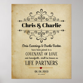 "Covenant of Liebe" LifePartners WeddingCertificat Poster