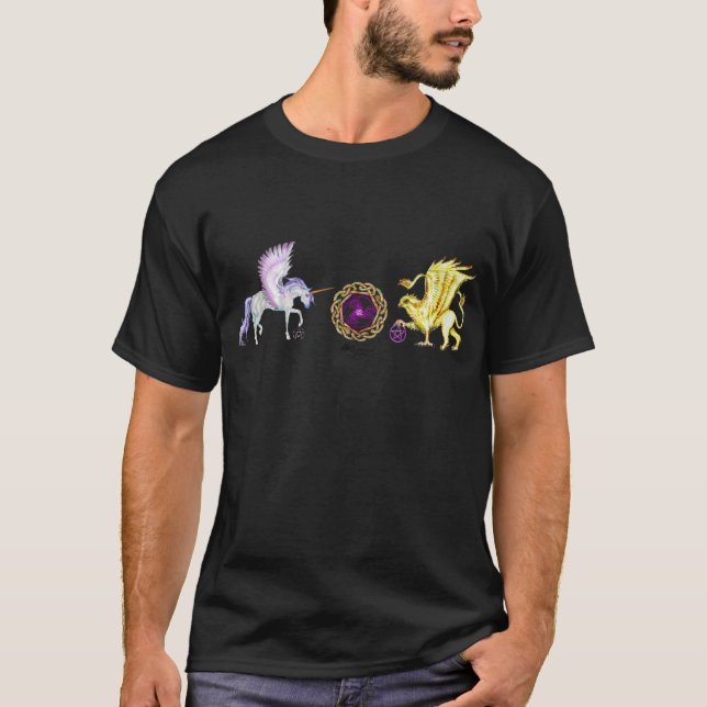 Covensymbol-Spiralenwesentlich-Einhorn griffon T-Shirt (Vorderseite)