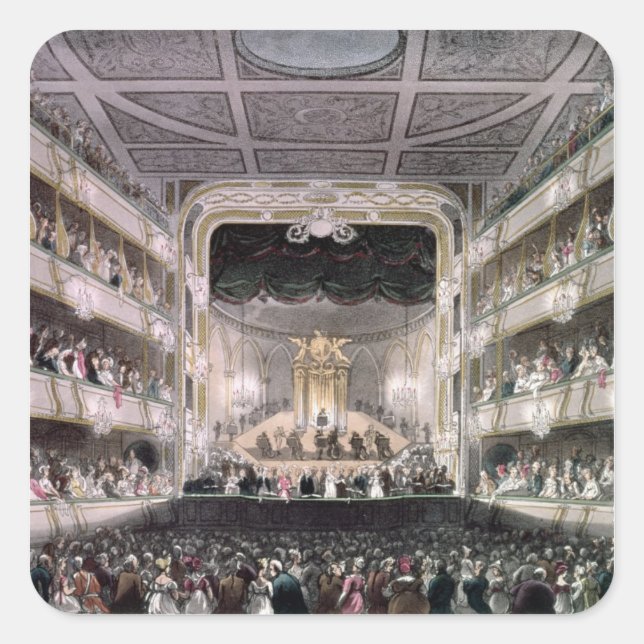 Covent Garden Theater Quadratischer Aufkleber (Vorderseite)
