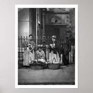 Covent Garten-Blumen-Frauen, 'vom Straßen-Leben in Poster