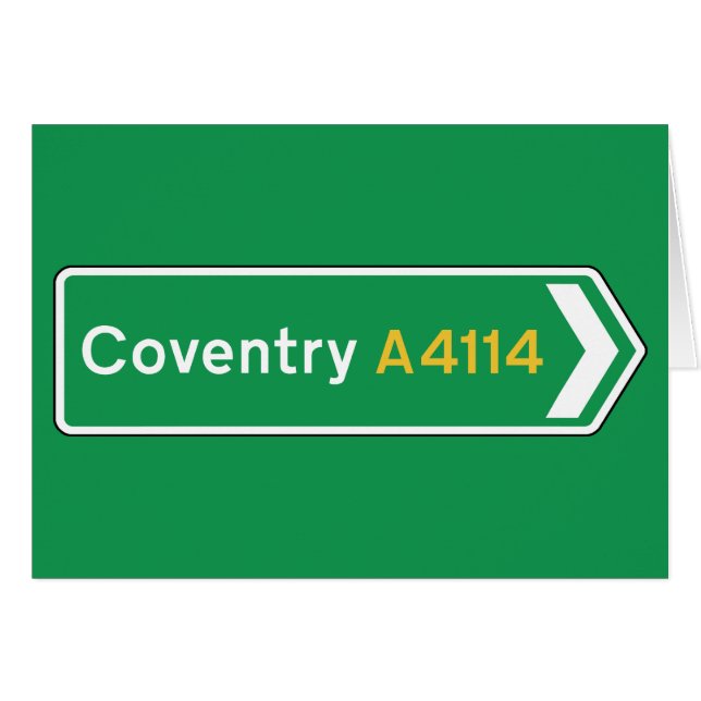 Coventry, BRITISCHES Verkehrsschild (Vorderseite (Horizontal))