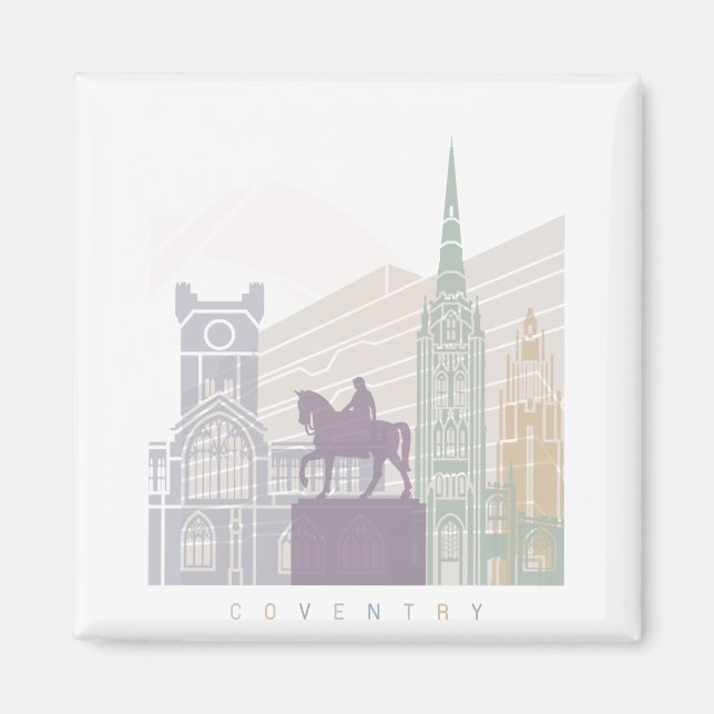 COVENTRY SKYLINE POSTER PASTEL MAGNET (Vorne)