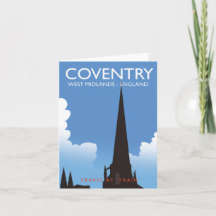 Coventry West Midlands England Travel Poster Feiertagskarte