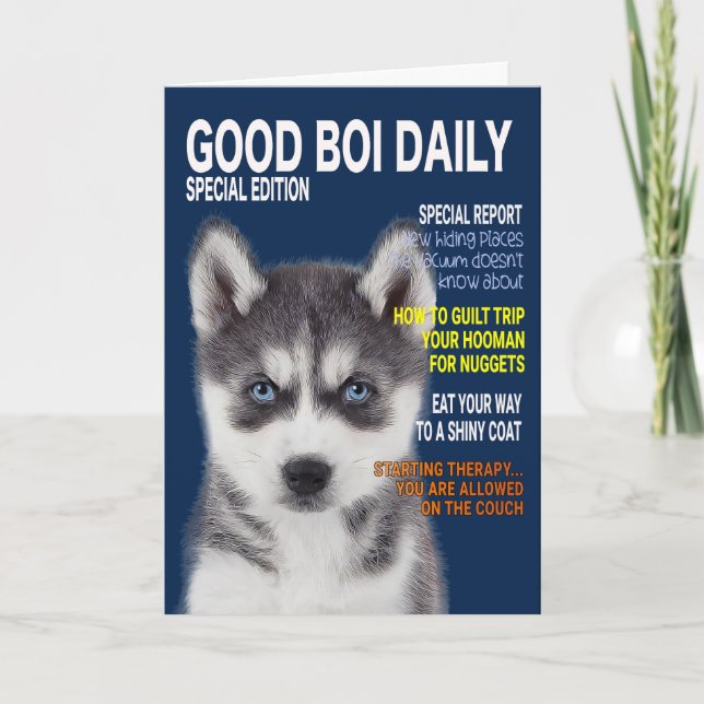 Cover Card des Siberian Husky Parody Magazine Karte (Vorderseite)