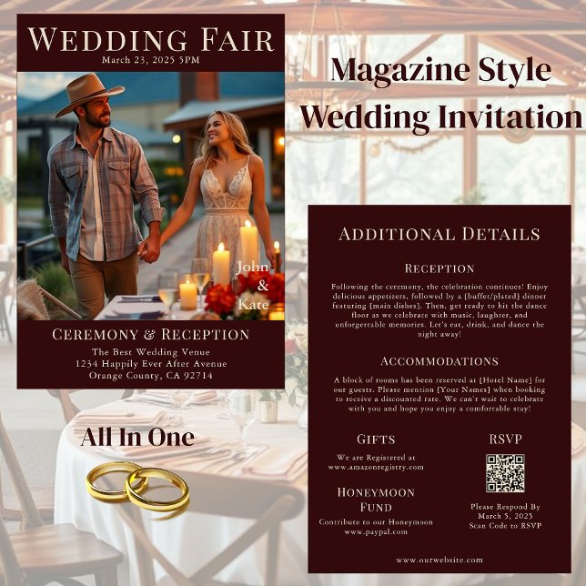 Cover des Country Wedding Magazine Einladung (Country Wedding Magazine Cover  Invitation All in one)