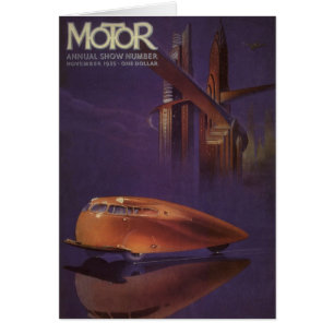 Cover des Vintagen Motor Magazine, Futuristic City