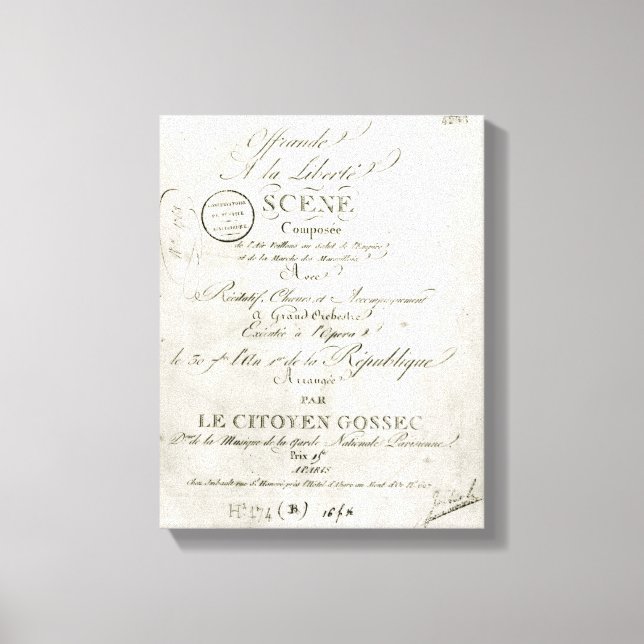 Cover for the score of 'Offrande a la Liberte' Leinwanddruck (Vorderseite)