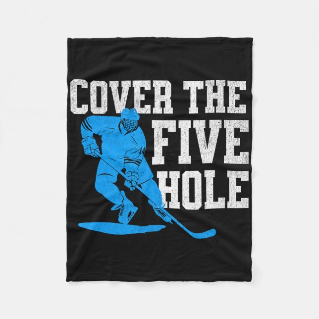 Cover The Five Hole Lustiger Hockey-Torwart  Fleecedecke (Vorderseite)