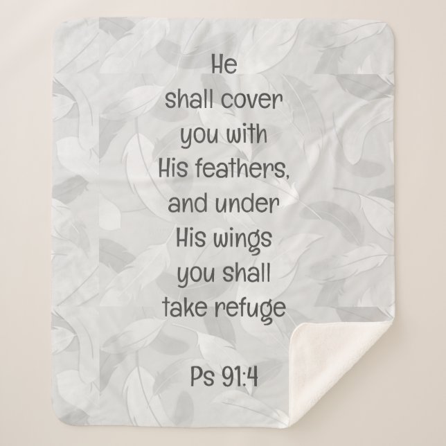 Cover you with his Feathers Bible Quote Ps 91:4 Sherpadecke (Vorderseite)