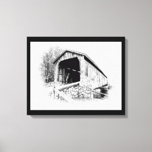 Covered Bridge Art Print Leinwanddruck