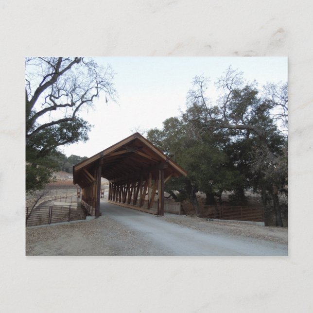 Covered Bridge at Halter Ranch, Paso Robles Postkarte (Vorderseite)