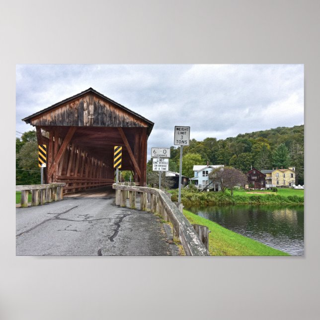 Covered Bridge, Downsville, New York Poster (Vorne)