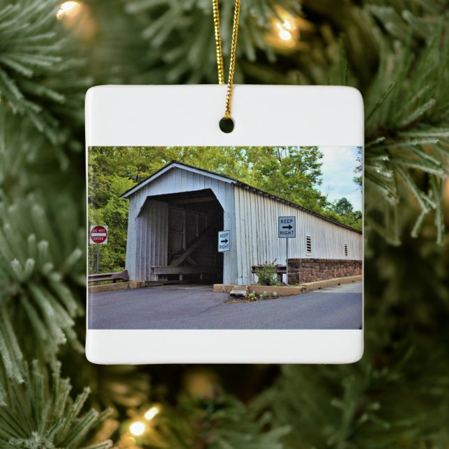 Covered Bridge Foto Keramikornament (Baum)