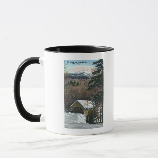 Covered Bridge in Flume im Winter Tasse (Links)