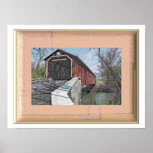 Covered Bridge - Lancaster PA - Kunstdruck Poster
