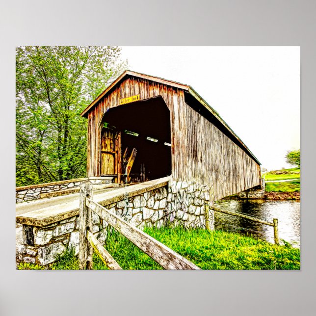 Covered Bridge Lancaster Pennsylvania Poster (Vorne)