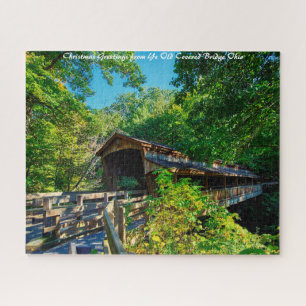 Covered Bridge Ohio.Christmas Grüße Puzzle