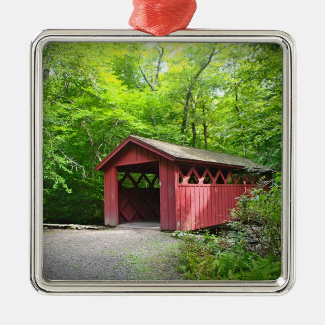 Covered Bridge Ornament Aus Metall (Vorne)