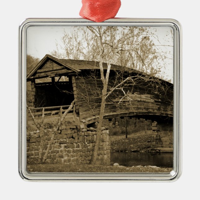 Covered Bridge Ornament Aus Metall (Vorne)