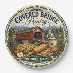 Covered Bridge Pantry Fryeburg Maine Melamin Pappteller