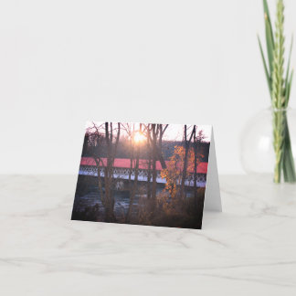 Covered Bridge Sunset Note Card Dankeskarte