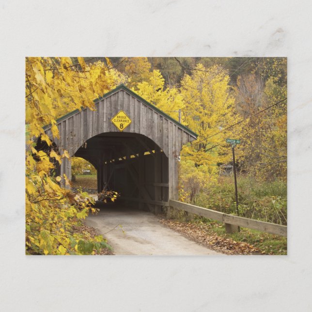 Covered bridge, Vermont, USA 2 Postkarte (Vorderseite)
