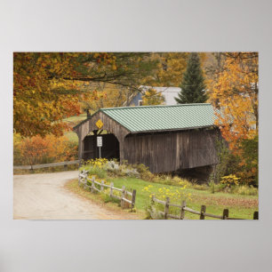 Covered bridge, Vermont, USA Poster